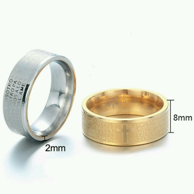 ❤500円アクセ❗プレゼントにも❗❗クロスリング⭐チェーンネックレス付き メンズのアクセサリー(リング(指輪))の商品写真
