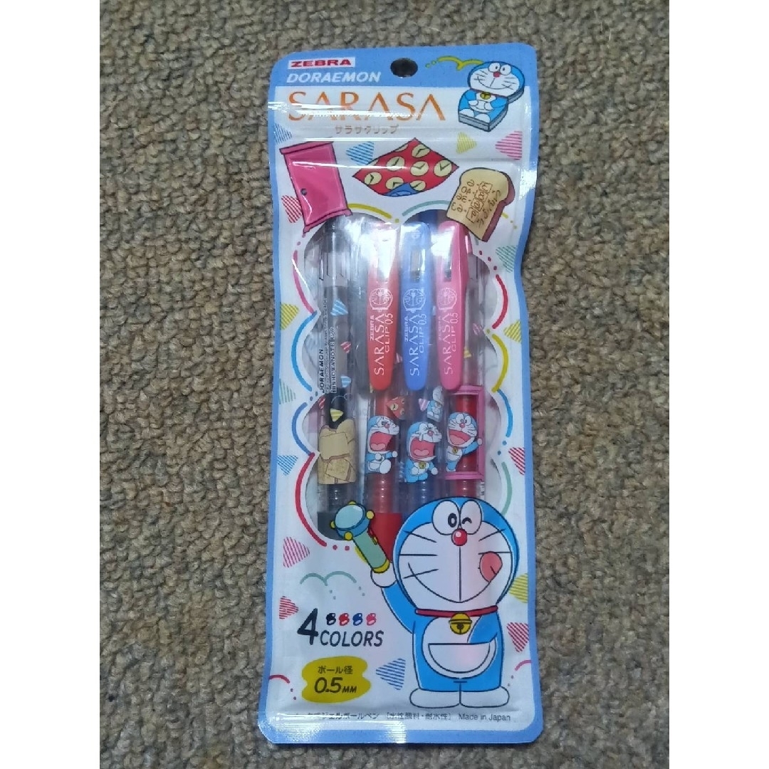 ZEBRA(ゼブラ)のZEBRA ドラえもん SARASA クリップ 0.5mm 4色セット エンタメ/ホビーのおもちゃ/ぬいぐるみ(キャラクターグッズ)の商品写真