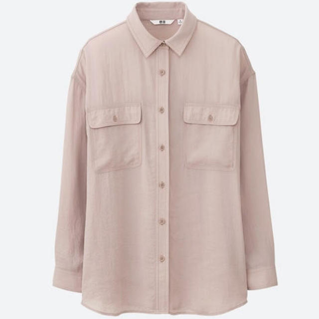 UNIQLO(ユニクロ)のにーな様専用 美品 UNIQLO ワークシャツ ピンク M レディースのトップス(シャツ/ブラウス(長袖/七分))の商品写真