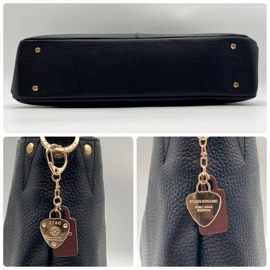 ATAO(アタオ)の新型！超美品✨ATAO エルヴィ+ 2wayバッグ 黒 レザー 大容量 三角ロゴ レディースのバッグ(トートバッグ)の商品写真