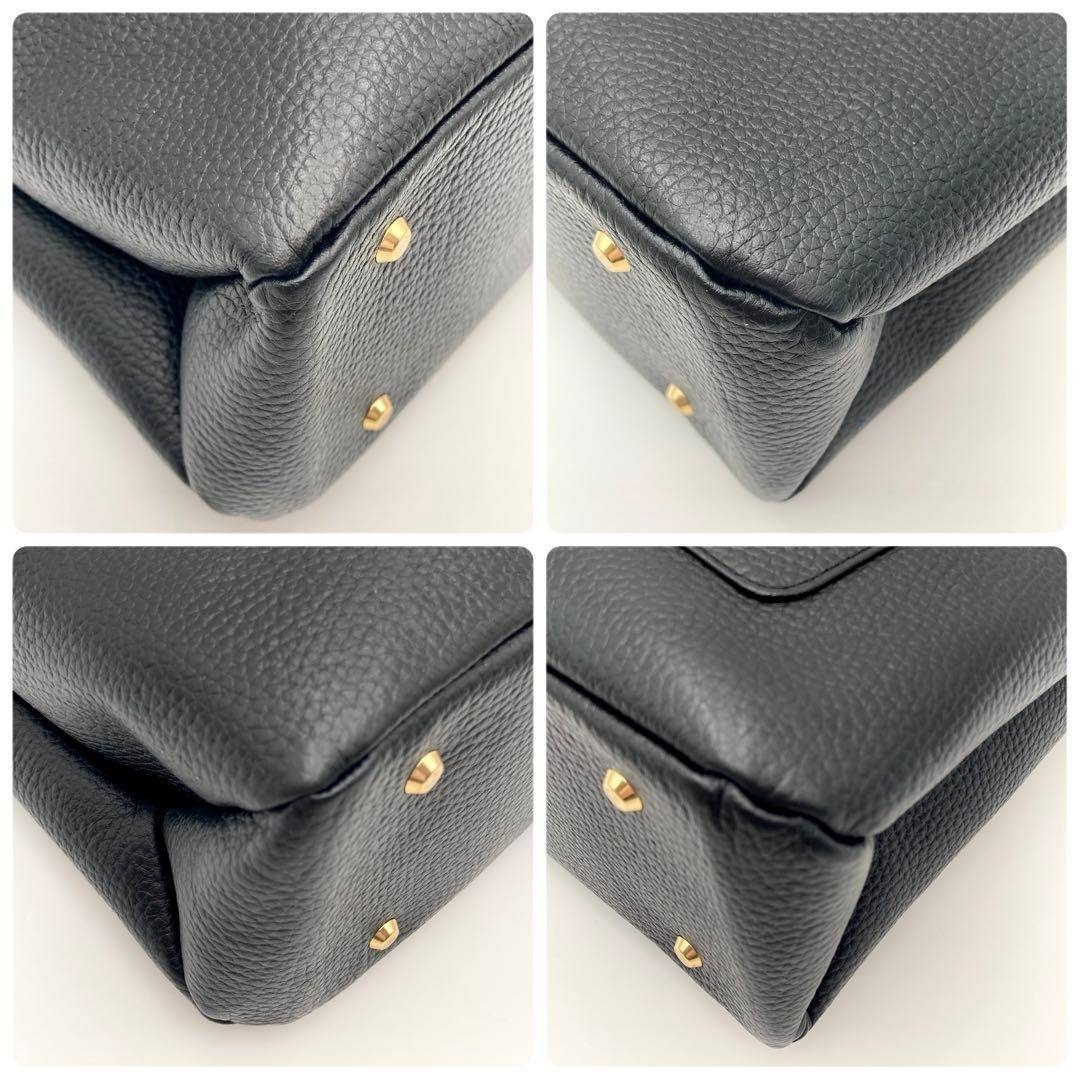 ATAO(アタオ)の新型！超美品✨ATAO エルヴィ+ 2wayバッグ 黒 レザー 大容量 三角ロゴ レディースのバッグ(トートバッグ)の商品写真