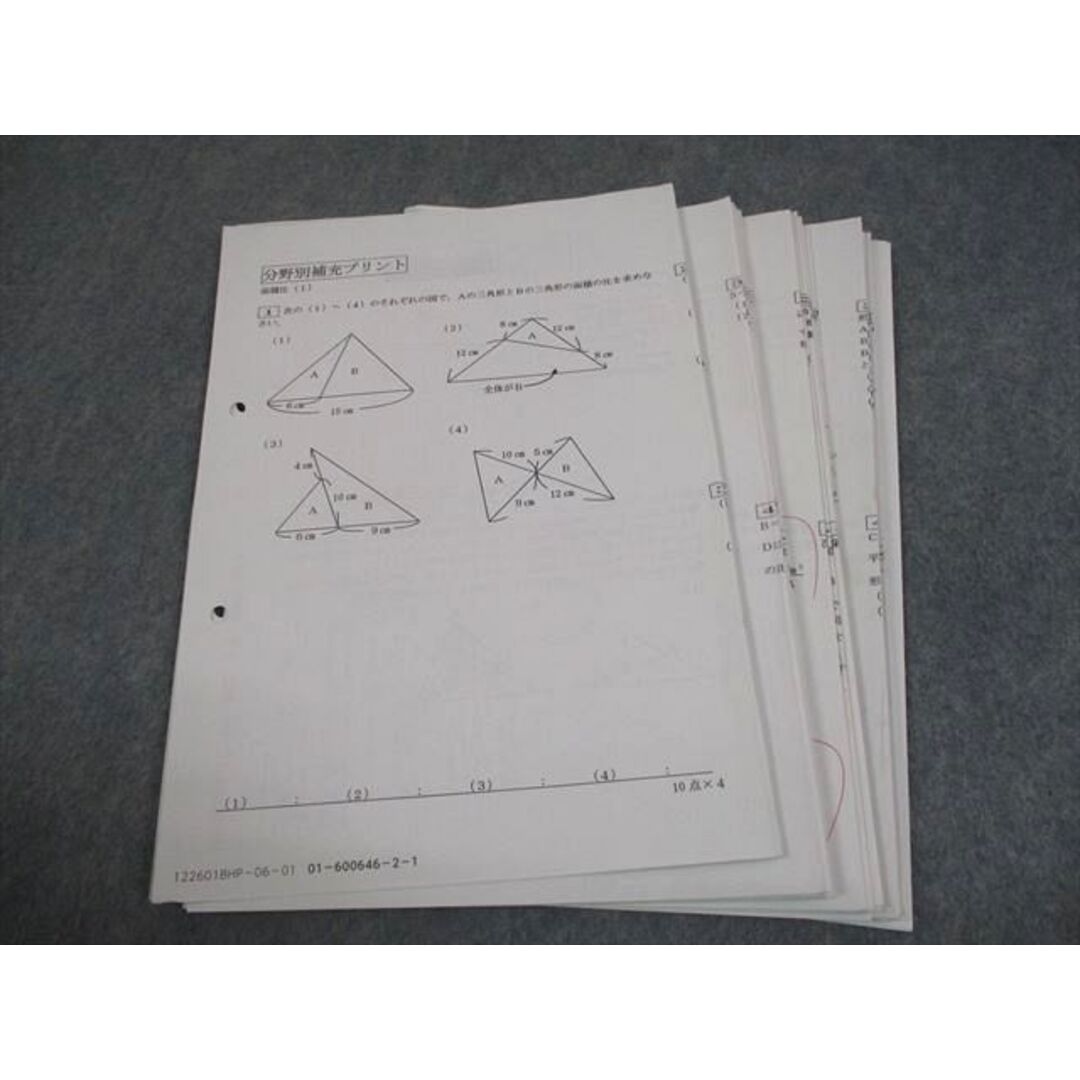 SAPIX サピックス 小6 算数 分野別補充プリント テスト計20回 面積比 等 2022 013s2D エンタメ/ホビーの本(語学/参考書)の商品写真