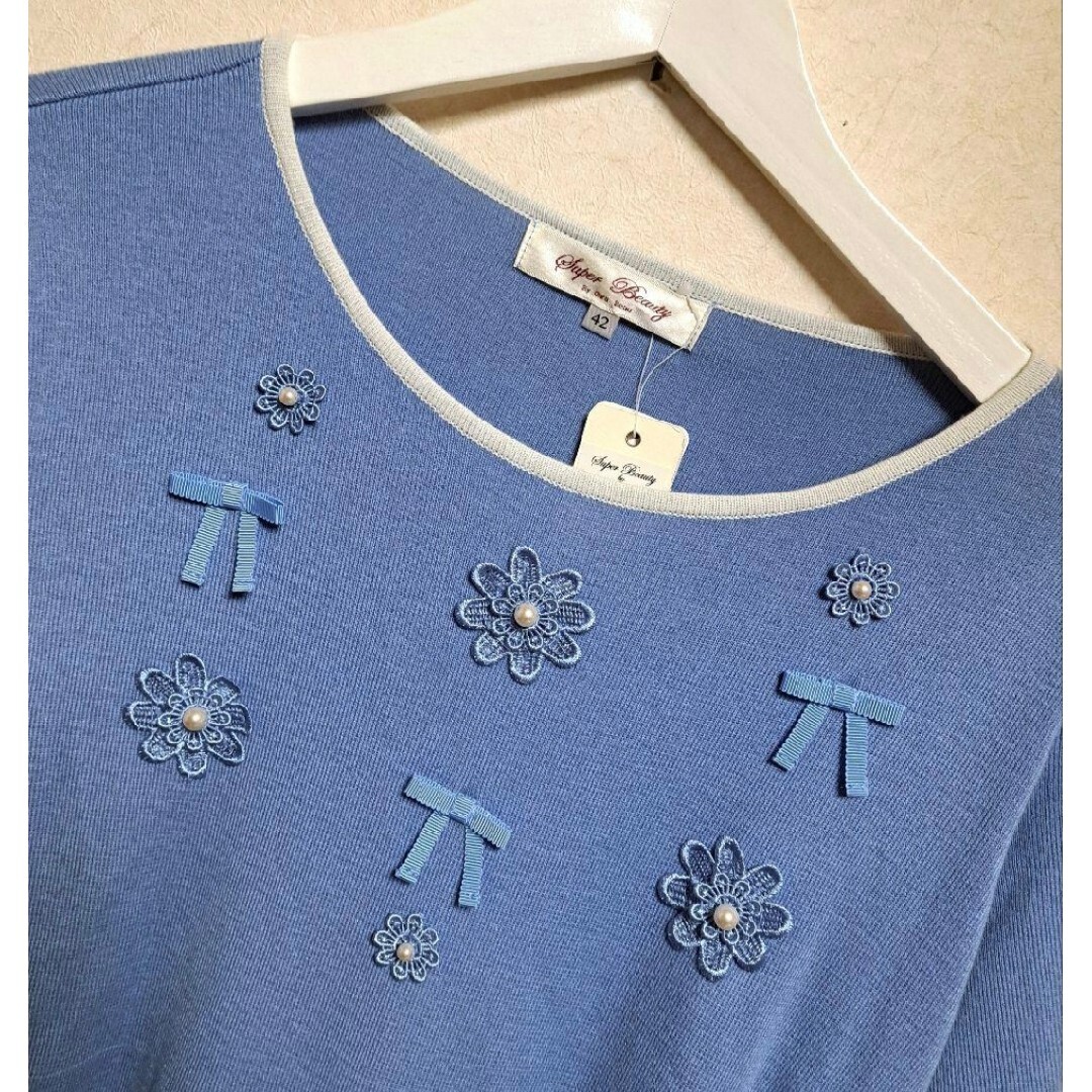 L新品定価17600円スーパービューティーパールきれいめニットチュニック42掲載 レディースのトップス(ニット/セーター)の商品写真