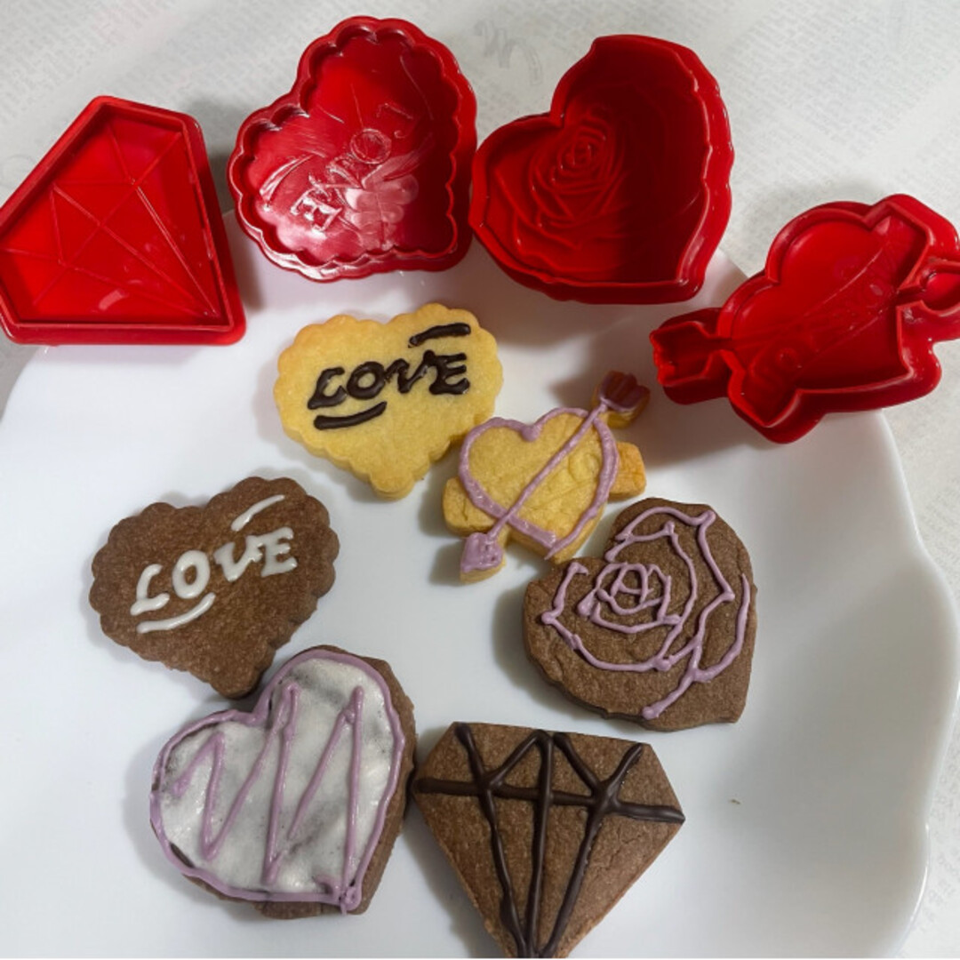 バレンタイン クッキー型 パーティー お誕生日会 韓国 人気 インテリア/住まい/日用品のキッチン/食器(調理道具/製菓道具)の商品写真