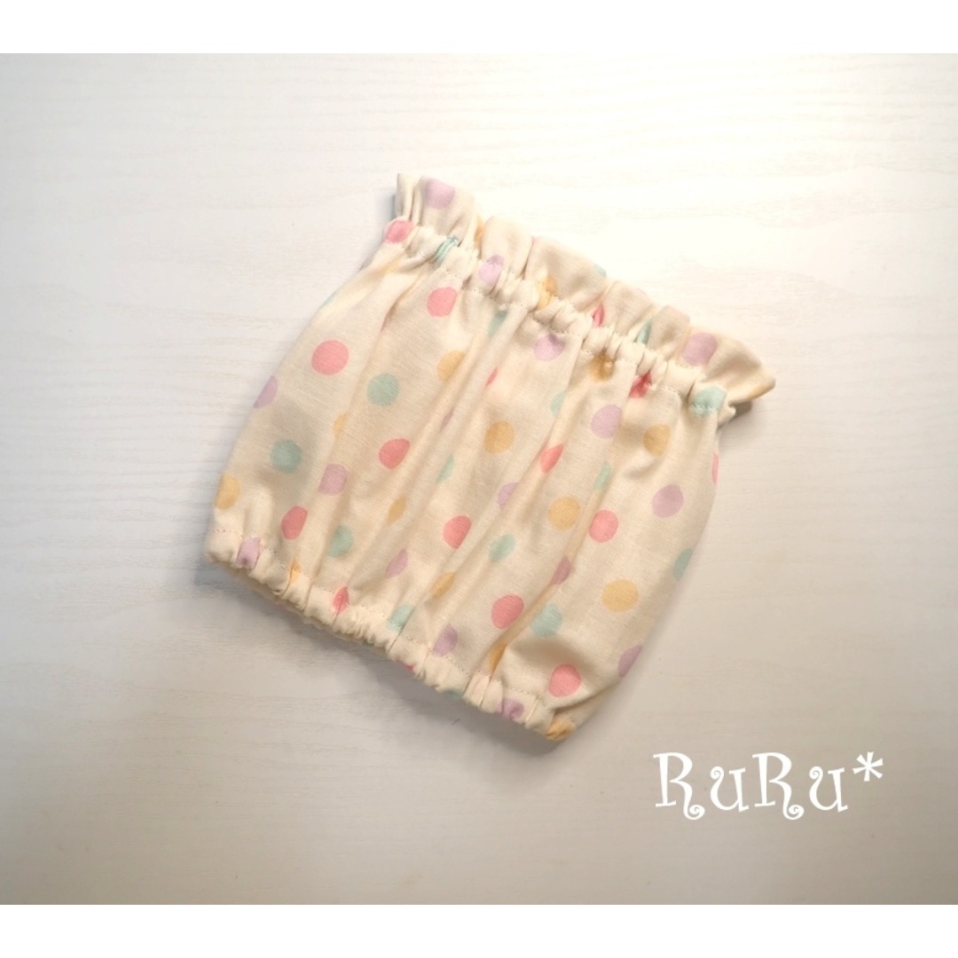 *小-24*犬用スヌード（Wガーゼ100％）フリーサイズ（ゴム調整可能）水玉 ハンドメイドのペット(ペット服/アクセサリー)の商品写真