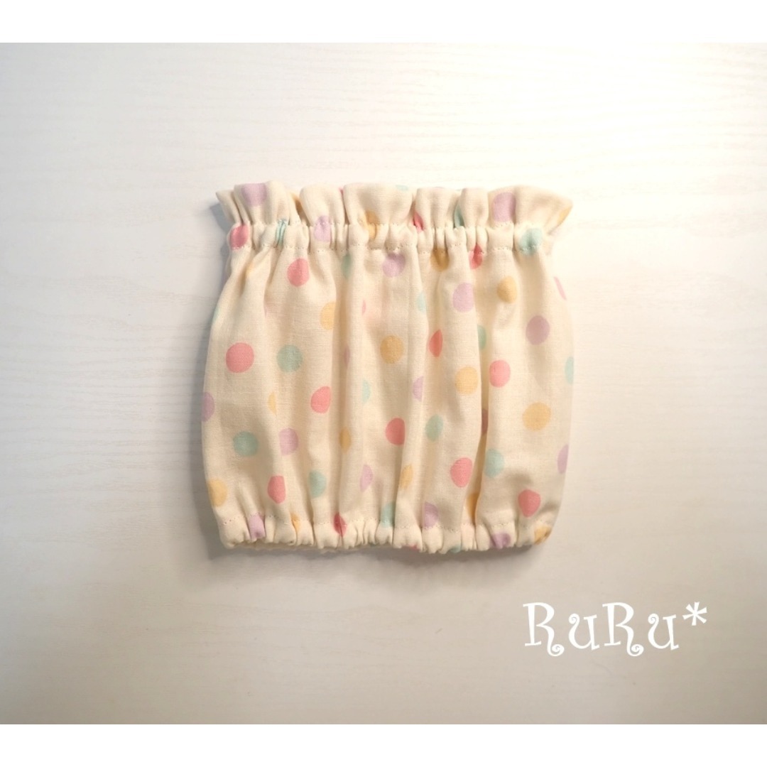 *小-24*犬用スヌード（Wガーゼ100％）フリーサイズ（ゴム調整可能）水玉 ハンドメイドのペット(ペット服/アクセサリー)の商品写真