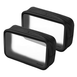 【色:ブラック】ProCase [2個セット] トラベルトイレタリーバッグ TS
