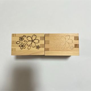 【新品未使用】酒枡　枡　枡胚　酒升　日本酒　桜　2個