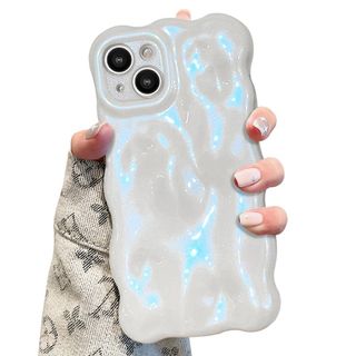 UEEBAI 対応 iPhone 13 用の ケース ウェーブデザイン スマホケ