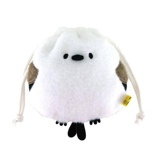 【特価商品】サンレモン ぽわびより シマエナガ 20×2×20cm 巾着 アニマ