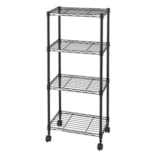 ドウシシャ ルミナス カラーラック 黒 ブラック 4段 幅45 スリム オシャレ