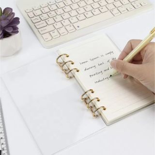 セール★新品　アクリルバインダー　ラメ　紫　6穴　A6　シール　家計簿　韓国