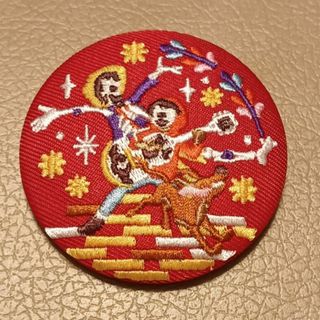 ディズニー　刺繍缶バッジ　リメンバーミー　ビスケット2　ミゲル　ヘクター