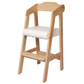 キッズチェア 木製椅子 ハイチェア 3段階調節可能 幅35×奥行41×高さ78.