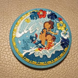 ディズニー　刺繍缶バッジ　リロ＆スティッチ　ビスケット2　スティッチ　バッチ