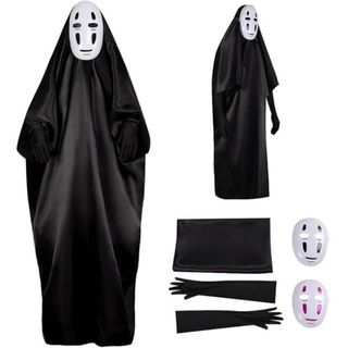 [BXINF] 顔なしモンスターコスプレ衣装、手袋付きマスク、ハロウィン仮装、学