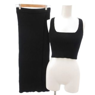 ザラ ZARA セットアップ タンクトップ ロングスカート S 黒 ブラック