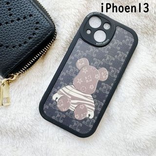 iphone13ケース ソフトカーバー TPU 熊 茶色1
