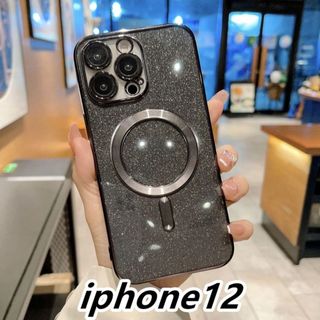 iphone12ケース 　無線　磁気 ワイヤレス充電 ブラック６