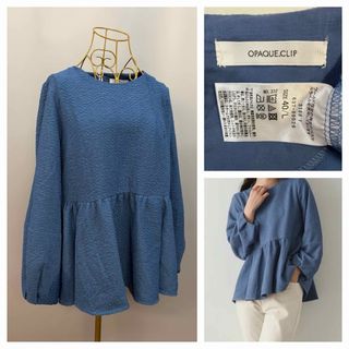 OPAQUE.CLIP ふくれジャカードペプラムブラウス 洗濯可能