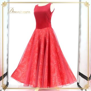 フラダンス 衣装 ワンピース ドレス レッド系 ブルーヘブンカンパニー ハイビスカス柄 プルメリア柄 BLUE HEAVEN COMPANY ベロア生地 オーガンジー生地 ハワイアンプリント アロハ レッスン 練習 フラ ダンス 華やか 鮮やか 大人っぽい 上品 高級感 ノースリーブ パーティー 衣装用 おしゃれ フラ教室 発表会 ステージ 衣装 大人 女性用 C089-2512019006501