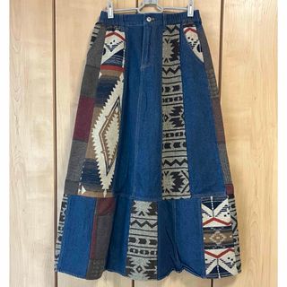 titicaca チチカカ　パッチワークデニムロングスカート