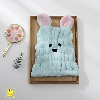 6014G 可愛い　熊耳　タオルキャップ　ドライ帽子　ミントグリーン