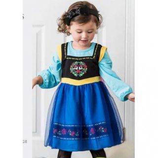 新品 ワンピース アナ風 女の子 コスプレ ディズニー スカート マント