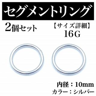 セグメントリング 16G 2本 フープピアス ボディピアス シルバー BP175