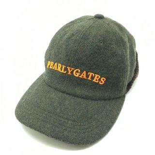 パーリーゲイツ キャップ カーキ×オレンジ 起毛素材 M ゴルフウェア PEARLY GATES