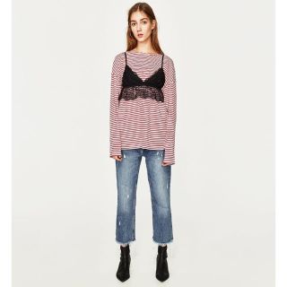 ザラ(ZARA)のZARAブラックレースビスチェ(ベアトップ/チューブトップ)