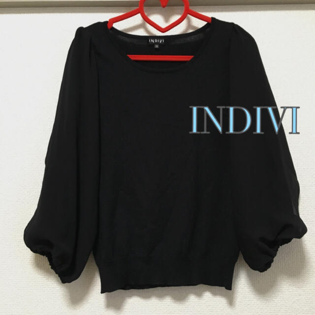 INDIVI(インディヴィ)のINDIVI 袖シフォンニット & エムプルミエカーディガン レディースのトップス(ニット/セーター)の商品写真