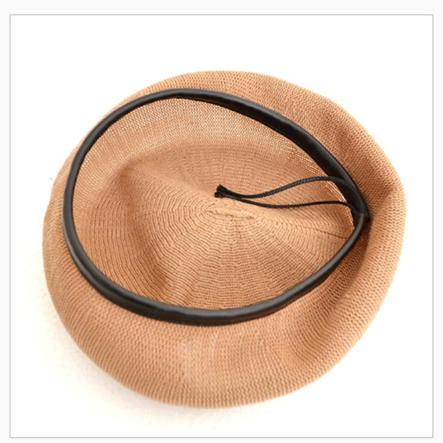 merlot(メルロー)のメルロー サマーニット パイピングベレー帽 ネイビー レディースの帽子(ハンチング/ベレー帽)の商品写真