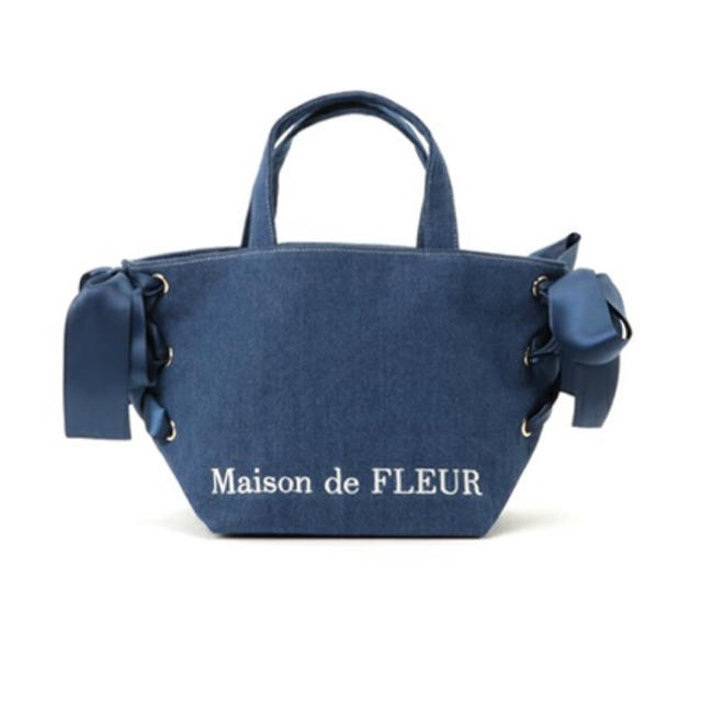 Maison de FLEUR - 新品 デニム サイド リボン トートバッグ