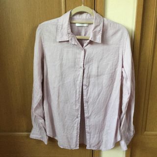 ユニクロ(UNIQLO)のユニクロ プレミアムリネンシャツ ピンク(シャツ/ブラウス(長袖/七分))