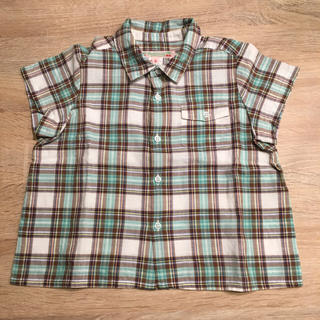 ボンポワン(Bonpoint)の美品！ボンポワン サイズ2 ★ 半袖チェックシャツ(シャツ/カットソー)