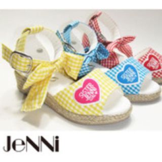 ジェニィ(JENNI)の美品！JENNI♡チェック サンダル  24cm(サンダル)