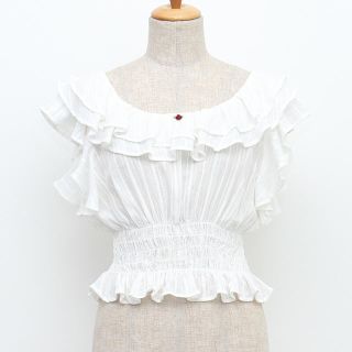 クレイミー(Crayme,)のpuu.様専用★Frill rose tops フリルローズトップス(カットソー(半袖/袖なし))