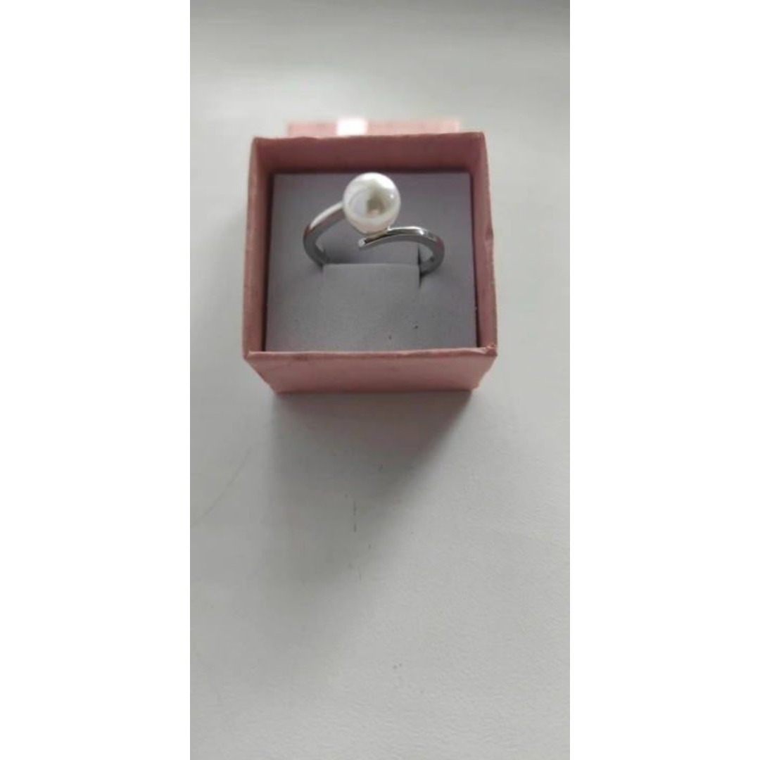 シルバー925 パールリング９号 真珠デザイン プラチナメッキ指輪★結婚式 レディースのアクセサリー(リング(指輪))の商品写真