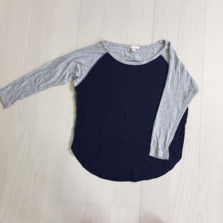 ギャップ(GAP)のGAP(ギャップ) グレー&ネイビ(紺)ー カットソー  新品 XXS(Tシャツ(長袖/七分))