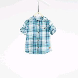 ザラキッズ(ZARA KIDS)のZARA baby☆ チェック柄マオカラーシャツ 92㎝(ブラウス)