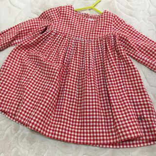 プチバトー(PETIT BATEAU)のギンガムチェックワンピース(ワンピース)