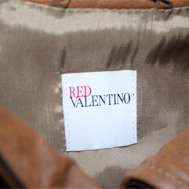 RED VALENTINO(レッドヴァレンティノ)のRed Valentino 羊革ラムレザーライダースジャケット レディースのジャケット/アウター(ライダースジャケット)の商品写真