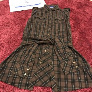 バーバリー(BURBERRY)のBurberry♡ノースリーブシャツワンピース(ミニワンピース)