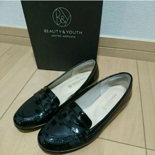 ビューティアンドユースユナイテッドアローズ(BEAUTY&YOUTH UNITED ARROWS)のbeauty＆youth レザーフラットシューズ パテントローファー22.5(ローファー/革靴)