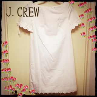 ジェイクルー(J.Crew)のJ.CREW☆白ワンピ♪新品タグ付き(ひざ丈ワンピース)