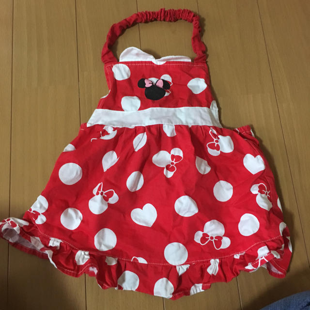 Disney(ディズニー)のミニーマウス エプロン 80-95 キッズ/ベビー/マタニティのキッズ服女の子用(90cm~)(その他)の商品写真