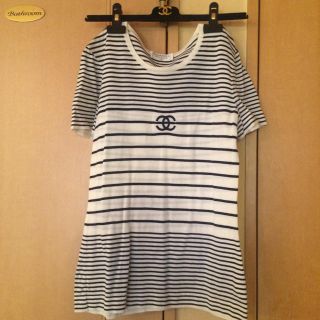 シャネル(CHANEL)のCHANEL正規品半袖ボーダーニット美品(ニット/セーター)