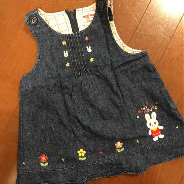 mikihouse(ミキハウス)のらい様専用✩ミキハウス♡デニムワンピース キッズ/ベビー/マタニティのベビー服(~85cm)(ワンピース)の商品写真