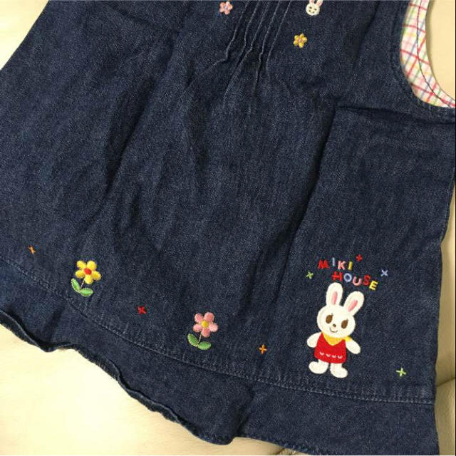 mikihouse(ミキハウス)のらい様専用✩ミキハウス♡デニムワンピース キッズ/ベビー/マタニティのベビー服(~85cm)(ワンピース)の商品写真